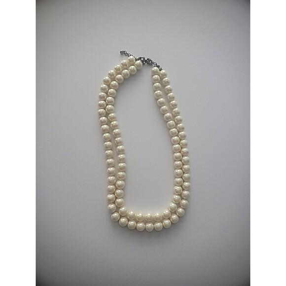 Vintage Necklace Beaded White Multi Strand Jewelry Costume Bride Date - Picture 7 of 10
